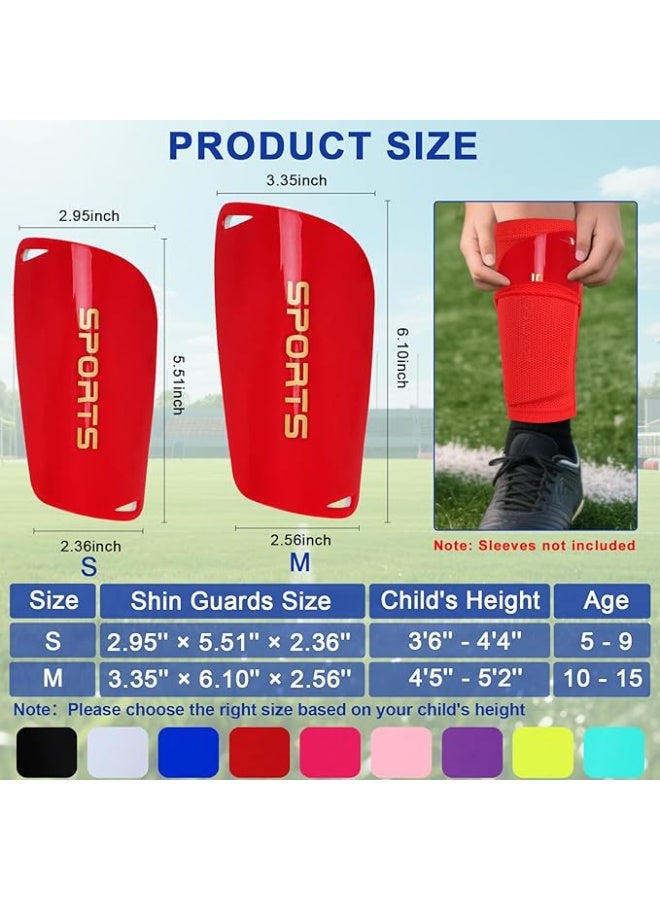 Kids Soccer Shin Guards 2 Pairs Slip-in Youth Shin Pads for Boys Girls, Lightweight PP+EVA Soccer Protective Gear Fits with Shin Guard Sleeves(not Included), Toddler to Teen Sizes Multiple Colors - Image 2